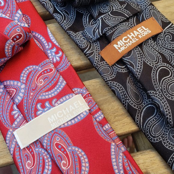Michael Kors Other - Michael Kors MK Mens Neck Ties Paisley Print
